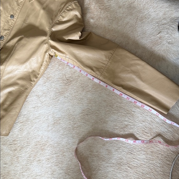 Frenchi Beige genuine Leather shirt Jacket shacket size small - Picture 8 of 11